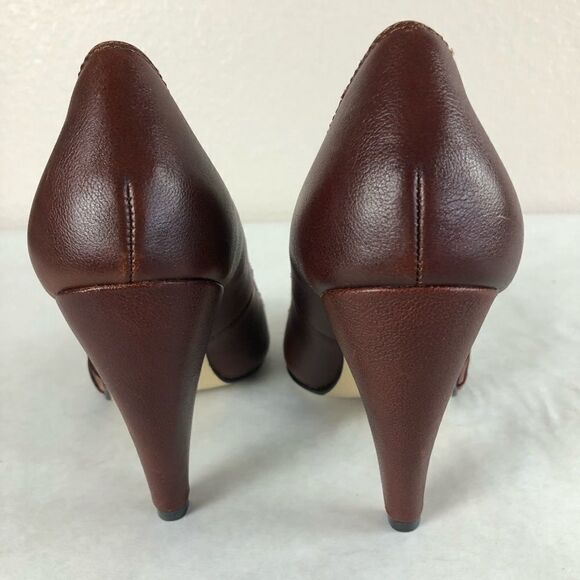 Seychelles Satin/Leather Embellished Peep Toe Heel - Picture 5 of 8